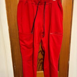 Women’s Red Jogger Scrub Pants